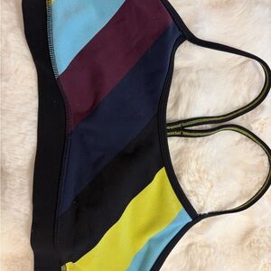 Colorful Striped Women's Swim Top